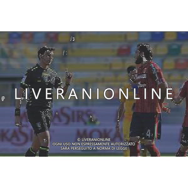 Frosinone vs Reggiana Campionato Serie B - 31 Giornata Stadio B.Stirpe - Frosinone 02-04-2021 nella foto Rozzio protesta con l\'arbitro Riccardo Ros © Federico Gaetano / AGENZIA ALDO LIVERANI SAS