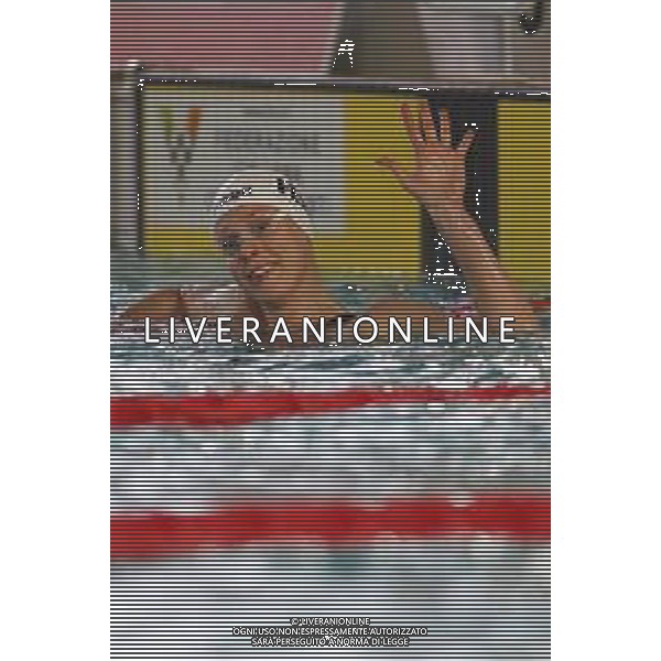 Riccione 02/04/2021 - CAMPIONATO ITALIANO UNIPOLSAI ASSOLUTO DI NUOTO PRIMAVERILE- nella foto: esultanza pellegrini federica ©Claudio Zamagni/Agenzia Aldo Liverani