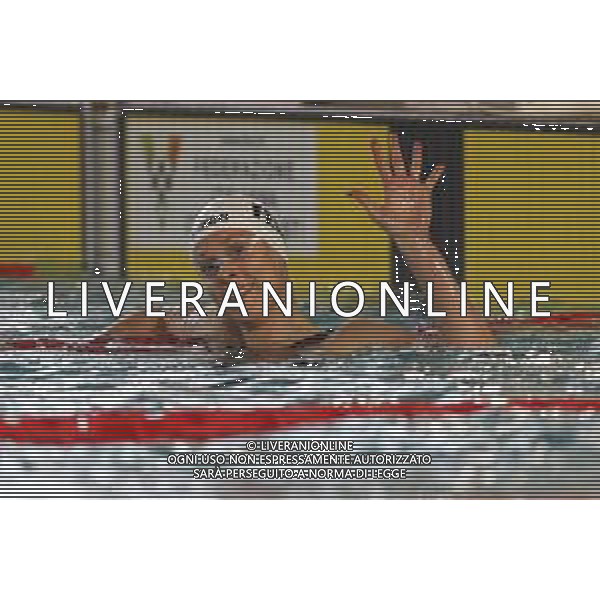 Riccione 02/04/2021 - CAMPIONATO ITALIANO UNIPOLSAI ASSOLUTO DI NUOTO PRIMAVERILE- nella foto: esultanza federica pellegrini ©Claudio Zamagni/Agenzia Aldo Liverani