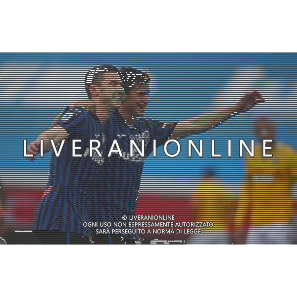 Atalanta-Udinese Campionato di Calcio serie A TIM 2020/2021 29a giornata Bergamo, 3 aprile 2021 Nella foto: i giocatori dell\'Atalanta esultano dopo il gol dell\'1-0 di Luis Muriel Ph. Soli - Ag. Aldo Liverani