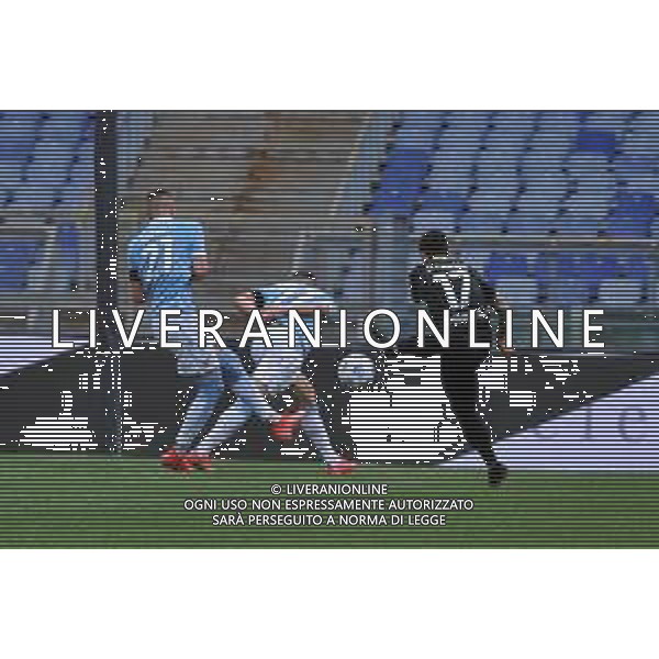 Lazio vs Spezia Campionato Serie A TIM - 29 giornata Stadio Olimpico - Roma 03-04-2021 nella foto Marusic respinge il tiro di Farias foto federico gaetano-ag aldo liverani sas