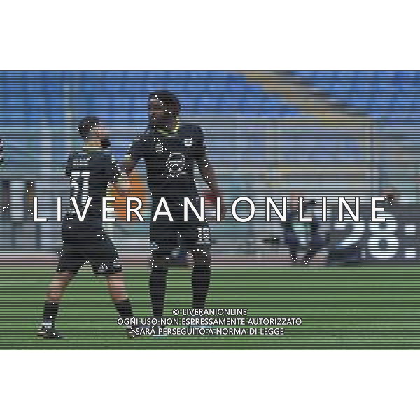 Lazio vs Spezia Campionato Serie A TIM - 29 giornata Stadio Olimpico - Roma 03-04-2021 nella foto Esultanza Daniele Verde e Nzola foto federico gaetano-ag aldo liverani sas