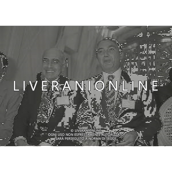 1993 MILANO PREMIAZIONI DELLA LEGA CALCIO ALLE SOCIETA\' DI CALCIO ALLA PRESENZA DEI PRESIDENTI HOTEL GALLIA NELLA FOTO ADRIANO GALLIANI E ERNESTO PELLEGRINI AG ALDO LIVERANI SAS