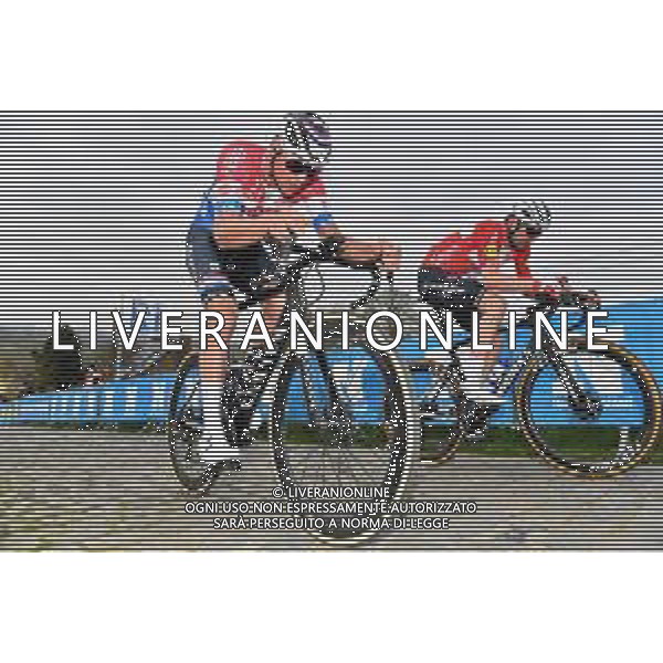 04-04-2021 Tour Des Flandres; 2021, Deceuninck - Quick Step; 2021, Alpecin - Fenix; Asgreen, Kasper; Van Der Poel, Mathieu; Paterberg; ©SIROTTI / AGENZIA ALDO LIVERANI SAS