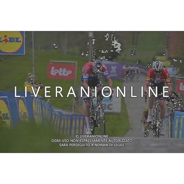 04-04-2021 Tour Des Flandres; 2021, Deceuninck - Quick Step; 2021, Alpecin - Fenix; Asgreen, Kasper; Van Der Poel, Mathieu; Paterberg; ©SIROTTI / AGENZIA ALDO LIVERANI SAS