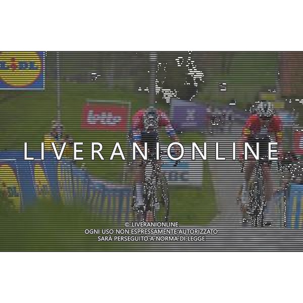 04-04-2021 Tour Des Flandres; 2021, Deceuninck - Quick Step; 2021, Alpecin - Fenix; Asgreen, Kasper; Van Der Poel, Mathieu; Paterberg; ©SIROTTI / AGENZIA ALDO LIVERANI SAS