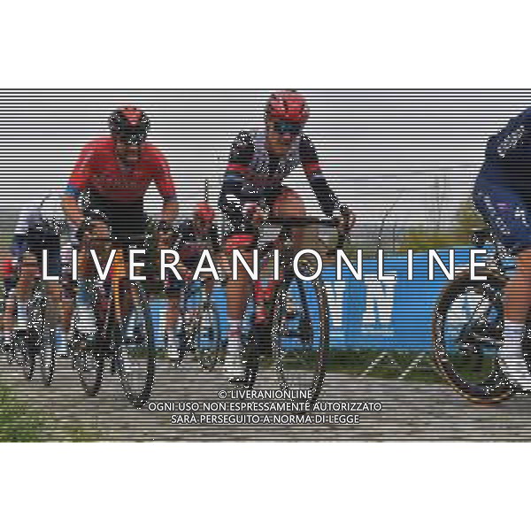 04-04-2021 Tour Des Flandres; 2021, Uae - Emirates; 2021, Bahrain - Victorious; Trentin, Matteo; Haller, Marco; Paterberg; FOTO STEFANO SIROTTI-AG ALDO LIVERANI SAS