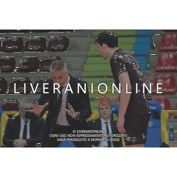 Tommasinio/LMedia - Playoff 5o posto - NBV Verona VS Consar Ravenna - Campionato di Volley Superlega Serie A 2020/2021 04 aprile 2021 - AGSM Forum, Verona, Italia Nella foto: Radostin Stoytchev - Head Coach - NBV Verona - Giulio Magalini - NBV Verona @Tommasinio/LMedia AG ALDO LIVERANI SAS