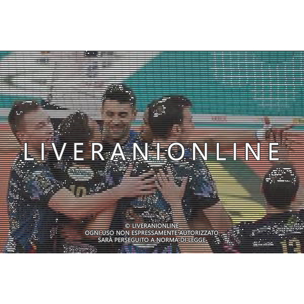 Cerquiglinio/LMedia - Playoff - Semifinali - Sir Safety Conad Perugia vs Vero Volley Monza - Campionato di Volley Superlega Serie A 2020/2021 04 aprile 2021 - Pala Barton, Perugia, Italia Nella foto: sir safety conad perugia esulta @Cerquiglinio/LMedia AG ALDO LIVERANI SAS