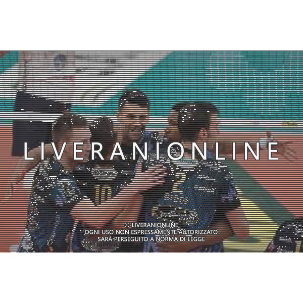 Cerquiglinio/LMedia - Playoff - Semifinali - Sir Safety Conad Perugia vs Vero Volley Monza - Campionato di Volley Superlega Serie A 2020/2021 04 aprile 2021 - Pala Barton, Perugia, Italia Nella foto: sir safety conad perugia esulta @Cerquiglinio/LMedia AG ALDO LIVERANI SAS