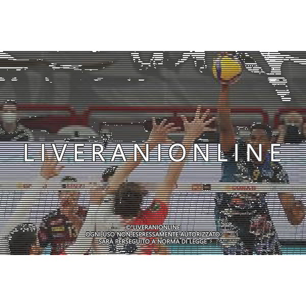 Cerquiglinio/LMedia - Playoff - Semifinali - Sir Safety Conad Perugia vs Vero Volley Monza - Campionato di Volley Superlega Serie A 2020/2021 04 aprile 2021 - Pala Barton, Perugia, Italia Nella foto: wilfredo leon venero (n.9 hitter spiker sir safety conad perugia) schiaccia @Cerquiglinio/LMedia AG ALDO LIVERANI SAS