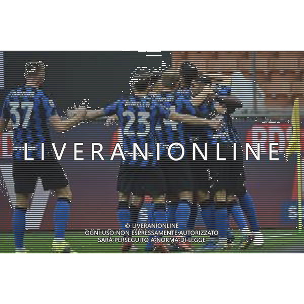 esultanza Inter dopo il gol dell\'1 a 0 Romelu Lukaku (Inter) Inter vs Sassuolo Campionato Serie A TIM - recupero 28a giornata Milano 07-04-2021 Stadio Giuseppe Meazza - San Siro foto Roberto Garavaglia/ag. Aldo Liverani sas / AGENZIA ALDO LIVERANI SAS