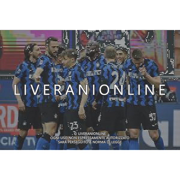 esultanza Inter dopo il gol dell\'1 a 0 Romelu Lukaku (Inter) Inter vs Sassuolo Campionato Serie A TIM - recupero 28a giornata Milano 07-04-2021 Stadio Giuseppe Meazza - San Siro foto Roberto Garavaglia/ag. Aldo Liverani sas / AGENZIA ALDO LIVERANI SAS
