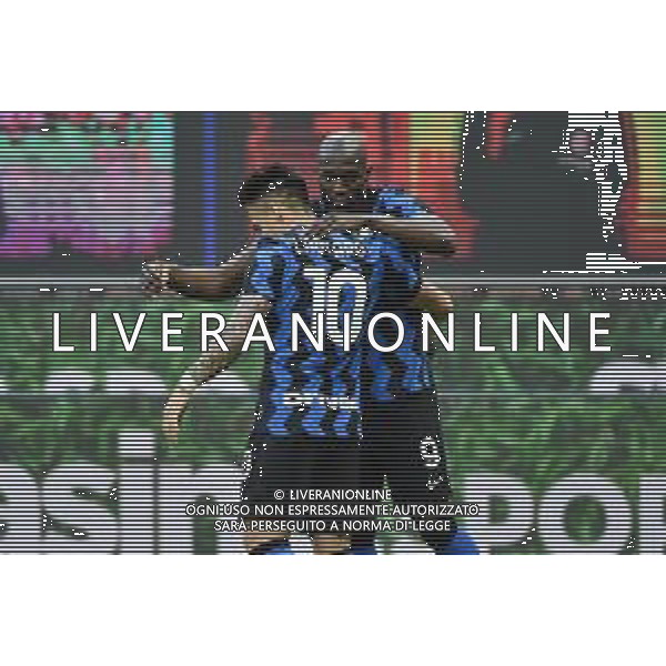 esultanza Inter dopo il gol dell\'1 a 0 Romelu Lukaku (Inter) Inter vs Sassuolo Campionato Serie A TIM - recupero 28a giornata Milano 07-04-2021 Stadio Giuseppe Meazza - San Siro foto Roberto Garavaglia/ag. Aldo Liverani sas / AGENZIA ALDO LIVERANI SAS