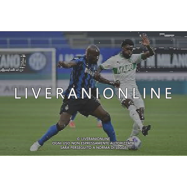 Romelu Lukaku (Inter) e Jeremie Boga (Sassuolo) Inter vs Sassuolo Campionato Serie A TIM - recupero 28a giornata Milano 07-04-2021 Stadio Giuseppe Meazza - San Siro foto Roberto Garavaglia/ag. Aldo Liverani sas