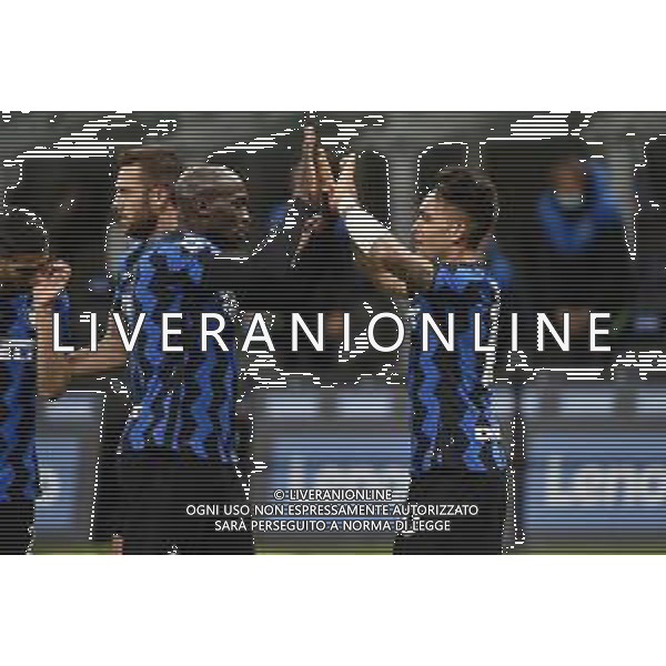 esultanza Inter dopo il gol del 2 a 0 Lautaro Martinez Inter vs Sassuolo Campionato Serie A TIM - recupero 28a giornata Milano 07-04-2021 Stadio Giuseppe Meazza - San Siro foto Roberto Garavaglia/ag. Aldo Liverani sas / AGENZIA ALDO LIVERANI SAS