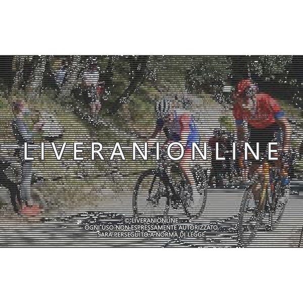 07-04-2021 Itzulia Basque Country; Tappa 03 Amurrio - Ermualde; 2021, Groupama - Fdj; 2021, Bahrain - Victorious; Gaudu, David; Landa Meana, Mikel; Ermualde; ©SIROTTI / AGENZIA ALDO LIVERANI SAS