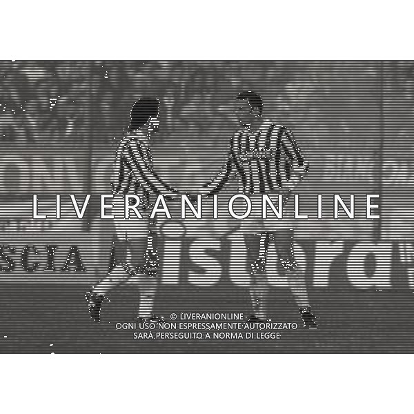 14-03-1993 BRESCIA CAMPIONATO DI CALCIO SERIE A BRESCIA JUVENTUS 2-0 NELLA FOTO GIANLUCA VIALLI E ROBERTO BAGGIO AG ALDO LIVERANI SAS