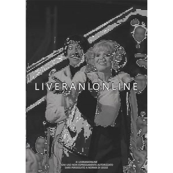 RETROSPETTIVA FRANCA RAME ATTRICE NELLA FOTO FRANCA RAME CON MARCO COLUMBRO IN TELEVISIONE NELL\'ANNO 1979 AG ALDO LIVERANI SAS   