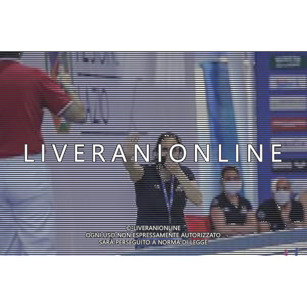 Marianiu/LMedia - Finale 1° posto - SIS Roma vs Ekipe Orizzonte - Coppa Italia Femminile di Pallanuoto 2020/2021 09 aprile 2021 - Polo Natatorio, Roma, Italia Nella foto: coach Martina Miceli (Ekipe Orizzonte) @Marianiu/LMedia ag aldo liverani sas