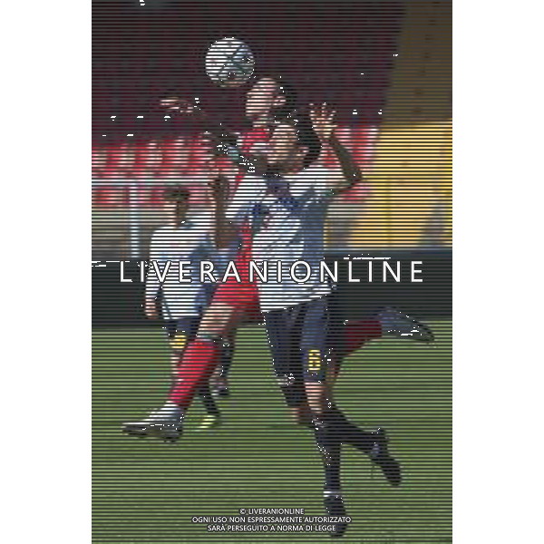 Lecce vs Spal Campionato Calcio Serie BKT 33a Giornata 10.04.2021 nella foto RAUL ASENCIO con Meccariello ©Fabio Serino / AGENZIA ALDO LIVERANI SAS