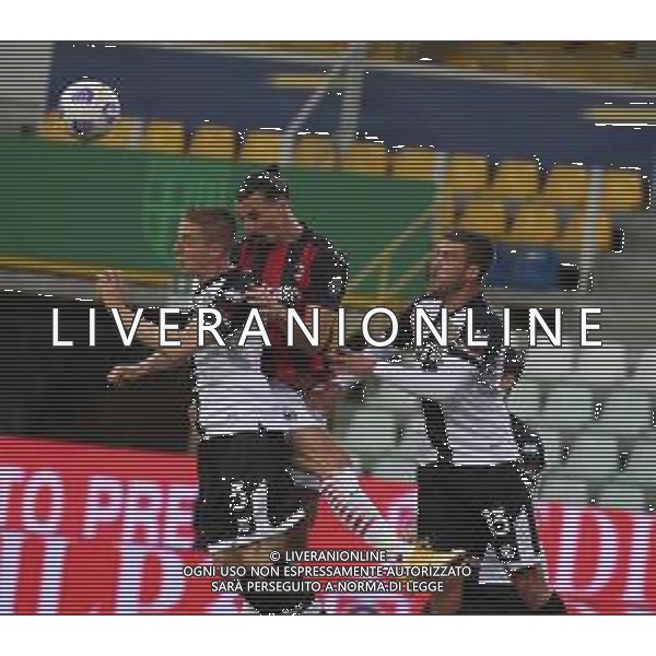 PARMA - MILAN CAMPIONATO CALCIO SERIE A TIM 10.04.2021 NELLA FOTO ANDREA CONTI, ZLATAN IBRAHIMOVIC E MATTIA BANI ©SANTANDREA / AGENZIA ALDO LIVERANI SAS