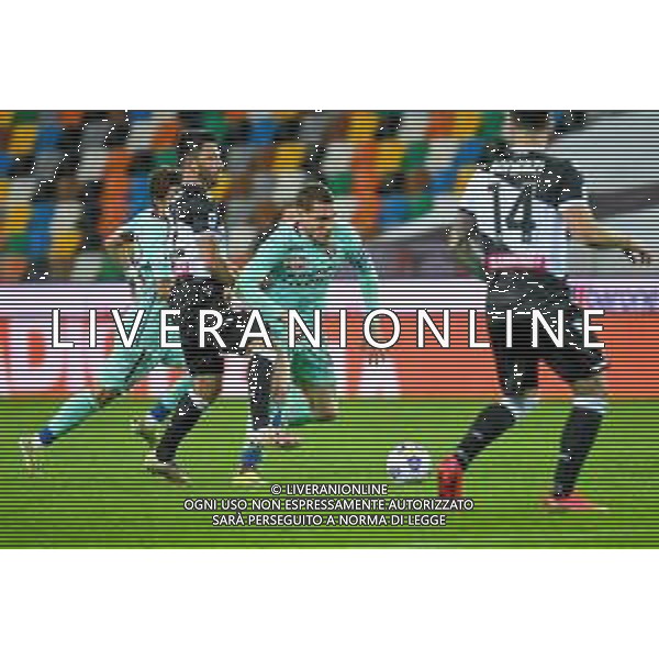 Griffonit/LMedia - Udinese Calcio vs Torino FC - Italian football Serie A match 2020/2021 10 April 2021 - Dacia Arena Friuli stadium, udine, Italy Photo showing: Tolgay Arslan (Udinese) on Andrea Belotti (Torino) @Griffonit/LMedia/ AGENZIA ALDO LIVERANI SAS