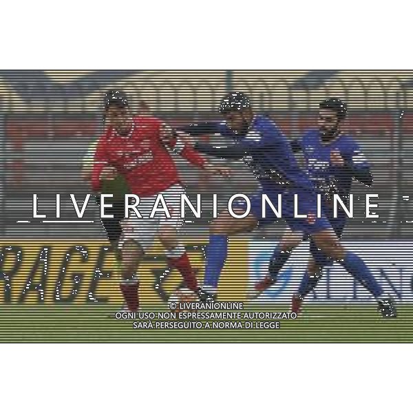 Cerquiglinio/LMedia - Perugia vs Triestina - Campionato di Calcio Serie C - Lega Pro 2020/2021 11 aprile 2021 - Stadio Renato Curi, Perugia, Italia Nella foto: federico melchiorri (n. 09 perugia calcio) vs capela anibal (triestina calcio) @Cerquiglinio/LMedia/ AGENZIA ALDO LIVERANI SAS