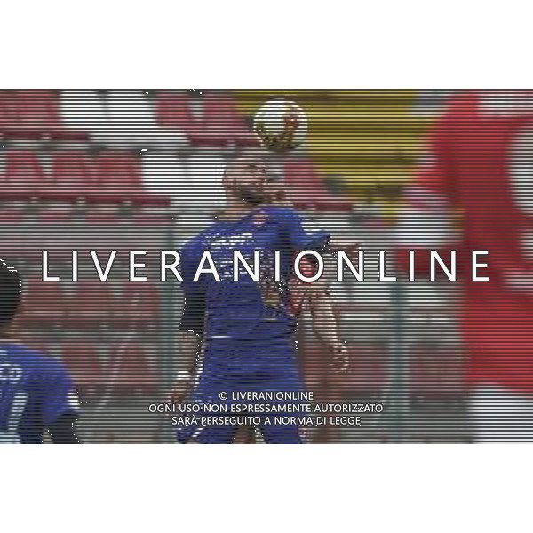 Cerquiglinio/LMedia - Perugia vs Triestina - Campionato di Calcio Serie C - Lega Pro 2020/2021 11 aprile 2021 - Stadio Renato Curi, Perugia, Italia Nella foto: calvano simone (triestina calcio) colpisce di testa @Cerquiglinio/LMedia/ AGENZIA ALDO LIVERANI SAS