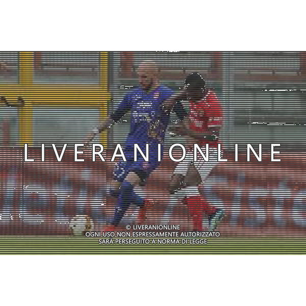 Cerquiglinio/LMedia - Perugia vs Triestina - Campionato di Calcio Serie C - Lega Pro 2020/2021 11 aprile 2021 - Stadio Renato Curi, Perugia, Italia Nella foto: calvano simone (triestina calcio) vs kouan oulai christian ‚Äúk. oulai‚Äù (n.28 perugia calcio) @Cerquiglinio/LMedia/ AGENZIA ALDO LIVERANI SAS