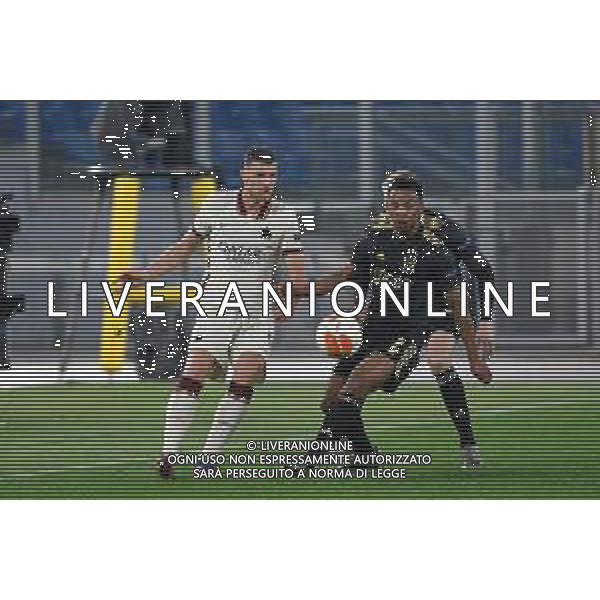 Corradettia/LMedia - AS Roma vs AFC Ajax - football Europa League match 2020/2021 15 April 2021 - Stadio Olimpico, rome, Italy Photo showing: Edin Dzeko of AS Roma and Jurrien Timber of AFC Ajax seen in action @Corradettia/LMedia/ AGENZIA ALDO LIVERANI SAS