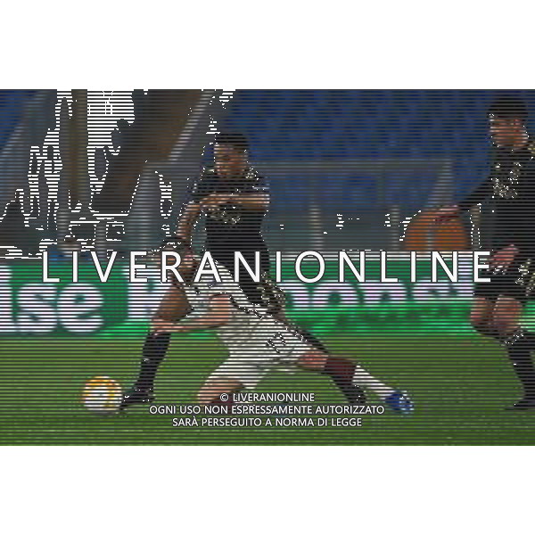 Corradettia/LMedia - AS Roma vs AFC Ajax - football Europa League match 2020/2021 15 April 2021 - Stadio Olimpico, rome, Italy Photo showing: Jordan Veretout of AS Roma and Jurrien Timber of AFC Ajax seen in action @Corradettia/LMedia/ AGENZIA ALDO LIVERANI SAS