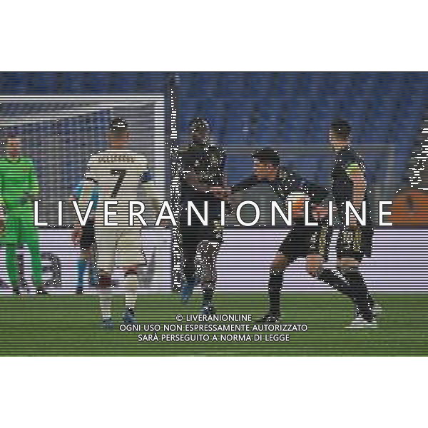 Corradettia/LMedia - AS Roma vs AFC Ajax - football Europa League match 2020/2021 15 April 2021 - Stadio Olimpico, rome, Italy Photo showing: Brian Brobbey of AFC Ajax celebrates after scoring goal 0-1 seen in action @Corradettia/LMedia/ AGENZIA ALDO LIVERANI SAS