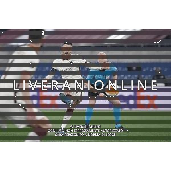 Corradettia/LMedia - AS Roma vs AFC Ajax - football Europa League match 2020/2021 15 April 2021 - Stadio Olimpico, rome, Italy Photo showing: Lorenzo Pellegrini of AS Roma seen in action @Corradettia/LMedia/ AGENZIA ALDO LIVERANI SAS