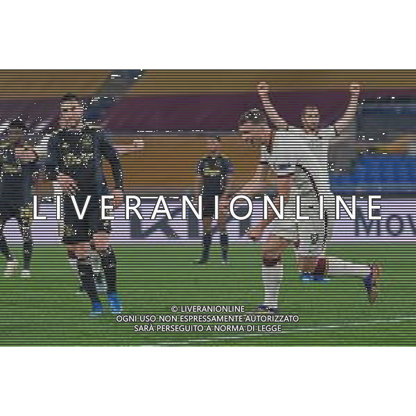 Corradettia/LMedia - AS Roma vs AFC Ajax - football Europa League match 2020/2021 15 April 2021 - Stadio Olimpico, rome, Italy Photo showing: Edin Dzeko of AS Roma celebrates after scoring goal 1-1 seen in action @Corradettia/LMedia/ AGENZIA ALDO LIVERANI SAS