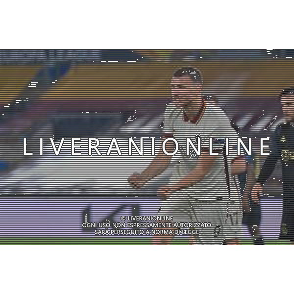 Corradettia/LMedia - AS Roma vs AFC Ajax - football Europa League match 2020/2021 15 April 2021 - Stadio Olimpico, rome, Italy Photo showing: Edin Dzeko of AS Roma celebrates after scoring goal 1-1 seen in action @Corradettia/LMedia/ AGENZIA ALDO LIVERANI SAS