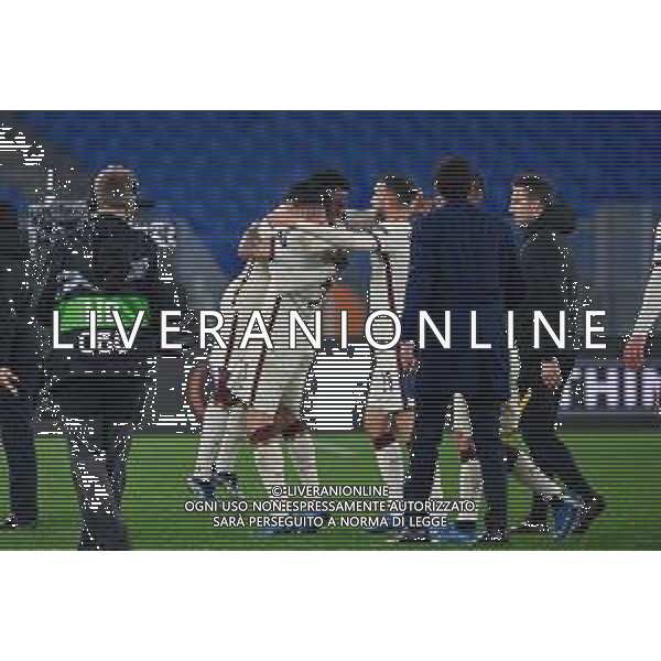 Corradettia/LMedia - AS Roma vs AFC Ajax - football Europa League match 2020/2021 15 April 2021 - Stadio Olimpico, rome, Italy Photo showing: exultation at the end of the race seen in action @Corradettia/LMedia/ AGENZIA ALDO LIVERANI SAS