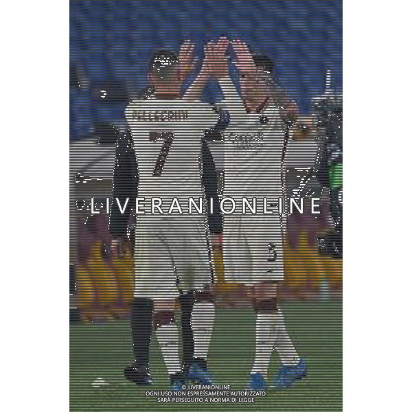 Corradettia/LMedia - AS Roma vs AFC Ajax - football Europa League match 2020/2021 15 April 2021 - Stadio Olimpico, rome, Italy Photo showing: exultation at the end of the race seen in action @Corradettia/LMedia/ AGENZIA ALDO LIVERANI SAS