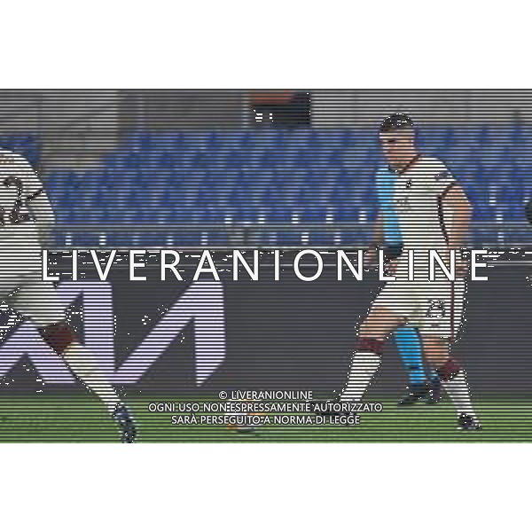 Corradettia/LMedia - AS Roma vs AFC Ajax - football Europa League match 2020/2021 15 April 2021 - Stadio Olimpico, rome, Italy Photo showing: Gianluca Mancini of AS Roma seen in action @Corradettia/LMedia AG ALDO LIVERANI SAS