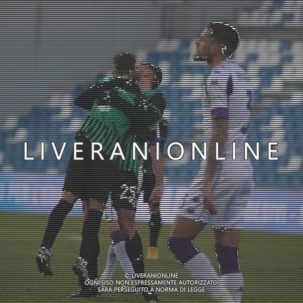 SASSUOLO - FIORENTINA CAMPIONATO CALCIO SERIE A TIM 17.04.2021 NELLA FOTO ESULTANZA DOPO IL GOL DI MAXIME LOPEZ - ABBRACCIO CON DOMENICO BERARDI ©SANTANDREA/ AGENZIA ALDO LIVERANI SAS