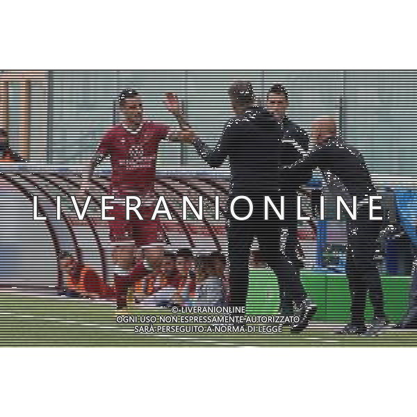 REGGINA - REGGIANA CAMPIONATO CALCIO SERIE BKT 17.04.2021 NELLA FOTO ESULTANZA DOPO IL GOL DI ADRIANO MONTALTO (REGGINA) CON L\'ALLENATORE MARCO BARONI ©GAREFFA / AGENZIA ALDO LIVERANI SAS