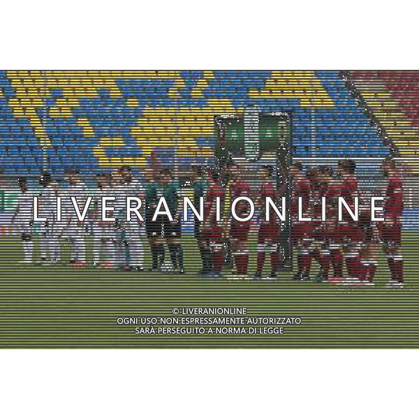 REGGINA - REGGIANA CAMPIONATO CALCIO SERIE BKT 17.04.2021 NELLA FOTO LE DUE FORMAZIONI DELLE SQUADRE SCHIERATE NEL PREPARTITA ©GAREFFA / AGENZIA ALDO LIVERANI SAS