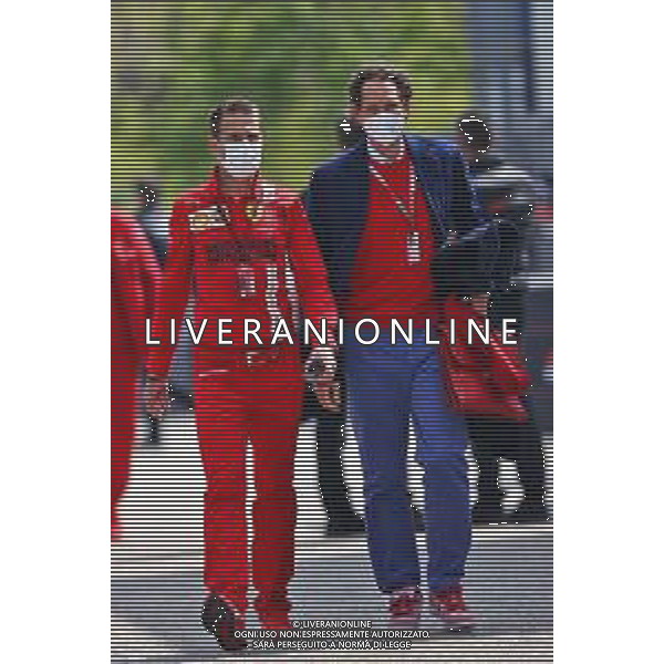 (L to R): Jonathan Giacobazzi, Ferrari Executive Race Manager with Lapo Elkann (USA) LA Holding, Italia Independent and Independent Ideas President. 18.04.2021. Formula 1 World Championship, Rd 2, Emilia Romagna Grand Prix, Imola, Italy, Race Day. - www.xpbimages.com, EMail: requests@xpbimages.com © Copyright: Moy / XPB Images / AGENZIA ALDO LIVERANI SAS - ITALY ONLY EDITORIAL USE ONLY