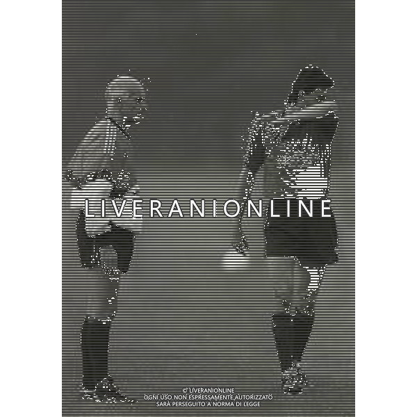 1990-1991 MILANELLO ALLENAMENTO MILAN CALCIO NELLA FOTO ARRIGO SACCHI E MASSIMO AGOSTINI AG ALDO LIVERANI SAS
