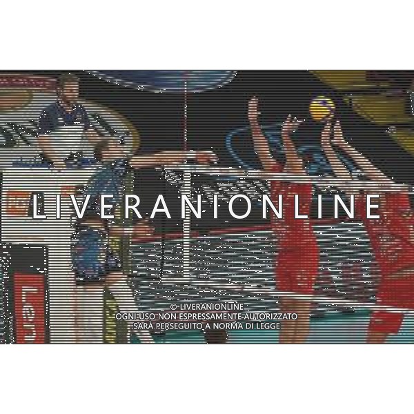 Cerquiglinio/LMedia - Gara 3 Finale Play Off - Sir Safety Conad Perugia vs Cucine Lube Civitanova - Campionato di Volley Superlega Serie A 2020/2021 21 aprile 2021 - Pala Barton, Perugia, Italia Nella foto: aleksandar atanasijevic (n.14 opposite spiker sir safety conad perugia) schiaccia @Cerquiglinio/LMedia AG ALDO LIVERANI SAS