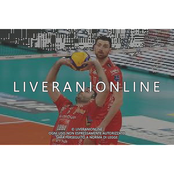 Cerquiglinio/LMedia - Gara 3 Finale Play Off - Sir Safety Conad Perugia vs Cucine Lube Civitanova - Campionato di Volley Superlega Serie A 2020/2021 21 aprile 2021 - Pala Barton, Perugia, Italia Nella foto: de ecco luciano (n.15 setter_alzatore cucine lube civitanova) palleggia @Cerquiglinio/LMedia AG ALDO LIVERANI SAS