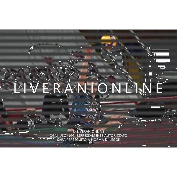 Cerquiglinio/LMedia - Gara 3 Finale Play Off - Sir Safety Conad Perugia vs Cucine Lube Civitanova - Campionato di Volley Superlega Serie A 2020/2021 21 aprile 2021 - Pala Barton, Perugia, Italia Nella foto: roberto russo (n.12 middle-blocker sir safety conad perugia) al servizio @Cerquiglinio/LMedia AG ALDO LIVERANI SAS