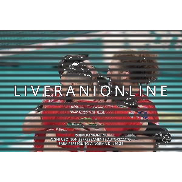 Cerquiglinio/LMedia - Gara 3 Finale Play Off - Sir Safety Conad Perugia vs Cucine Lube Civitanova - Campionato di Volley Superlega Serie A 2020/2021 21 aprile 2021 - Pala Barton, Perugia, Italia Nella foto: cucine lube civitanova esulta @Cerquiglinio/LMedia AG ALDO LIVERANI SAS
