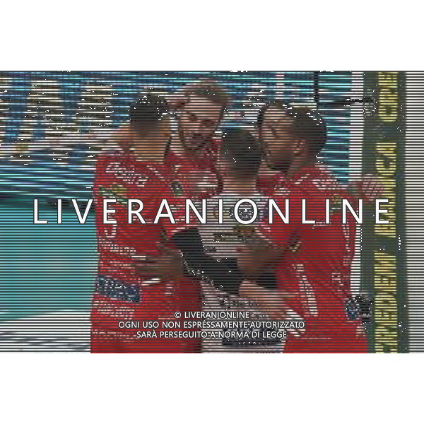 Cerquiglinio/LMedia - Gara 3 Finale Play Off - Sir Safety Conad Perugia vs Cucine Lube Civitanova - Campionato di Volley Superlega Serie A 2020/2021 21 aprile 2021 - Pala Barton, Perugia, Italia Nella foto: cucine lube civitanova esulta @Cerquiglinio/LMedia AG ALDO LIVERANI SAS