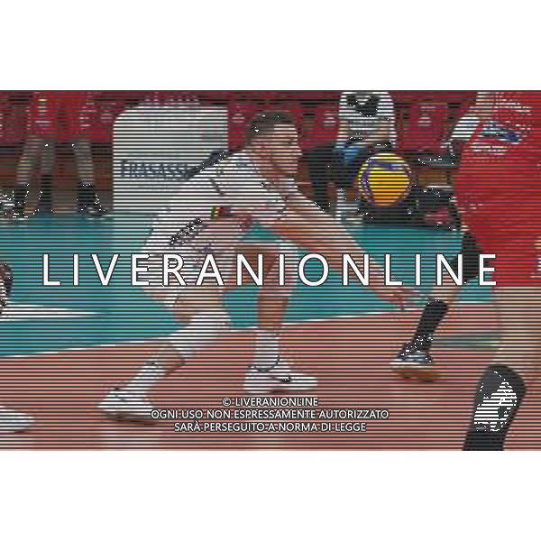 Cerquiglinio/LMedia - Gara 3 Finale Play Off - Sir Safety Conad Perugia vs Cucine Lube Civitanova - Campionato di Volley Superlega Serie A 2020/2021 21 aprile 2021 - Pala Barton, Perugia, Italia Nella foto: balaso fabio (n.7 libero cucine lube civitanova) in ricezione @Cerquiglinio/LMedia/ AGENZIA ALDO LIVERANI SAS